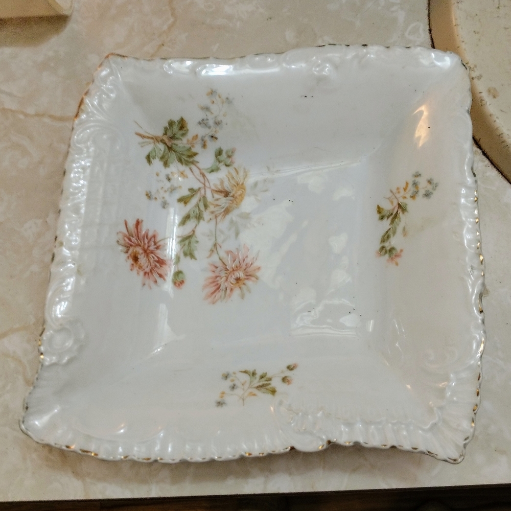 Vintage German Carl Tielsch Square Bowl